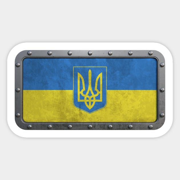 Rough Steel Ukrainian Flag Sticker by jeffbartels